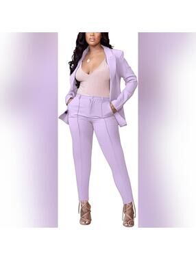 NWOT ECHOINE 2 Piece Long Sleeve Blazer with Elegant Business Pants Suit, Large